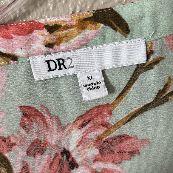 DR2 Floral Women’s Sleeveless Top XL Mint Pink - Picture 3 of 5